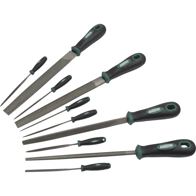 BRÜDER MANNESMANN Kit de limes d'atelier, 10 pièces, blister