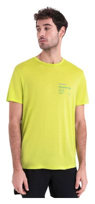 T-Shirt Technique Icebreaker Merinos 150 Tech Lite III Natural Run Club 2.0 Jaune