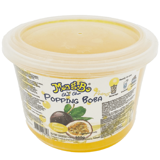 Mongbo Chacha Popping Boba Parels met Passievrucht Smaak 950g