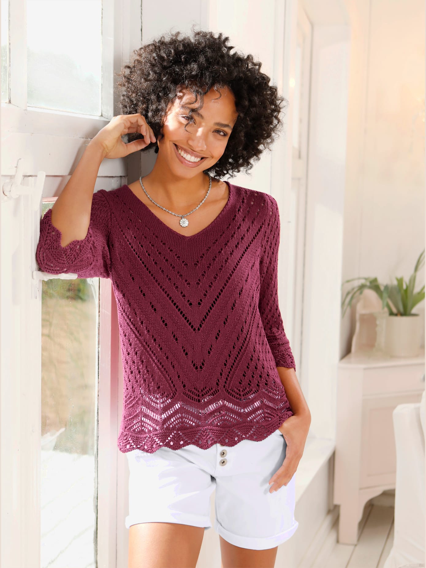 Pull joli motif tricoté