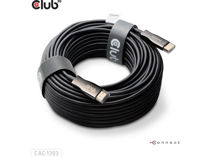 Club 3D Optisches Kabel CAC-1393 HDMI - HDMI, 50 m Aktive optische Hybrid-HDMI-Hochgeschwindigkeitskabel