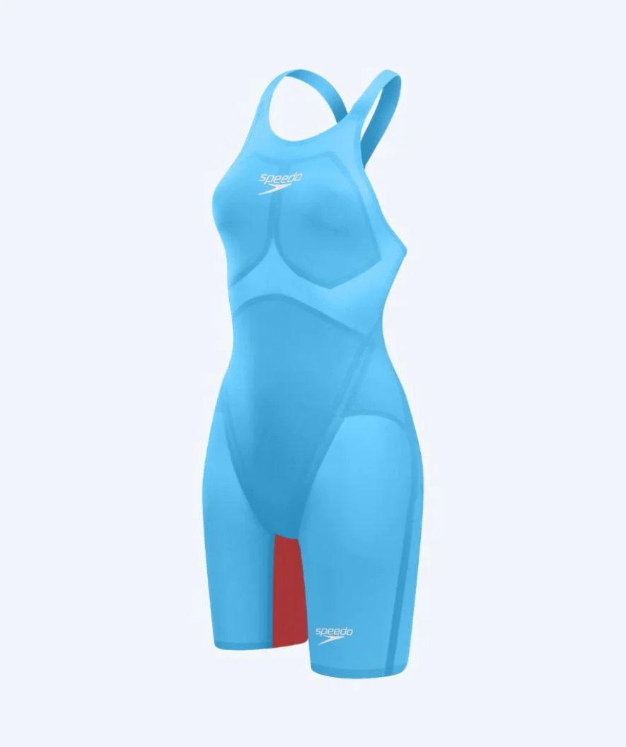 Speedo konkurrence badedragt til damer - LZR Pure Valor 2.0 - Lyseblå/rød