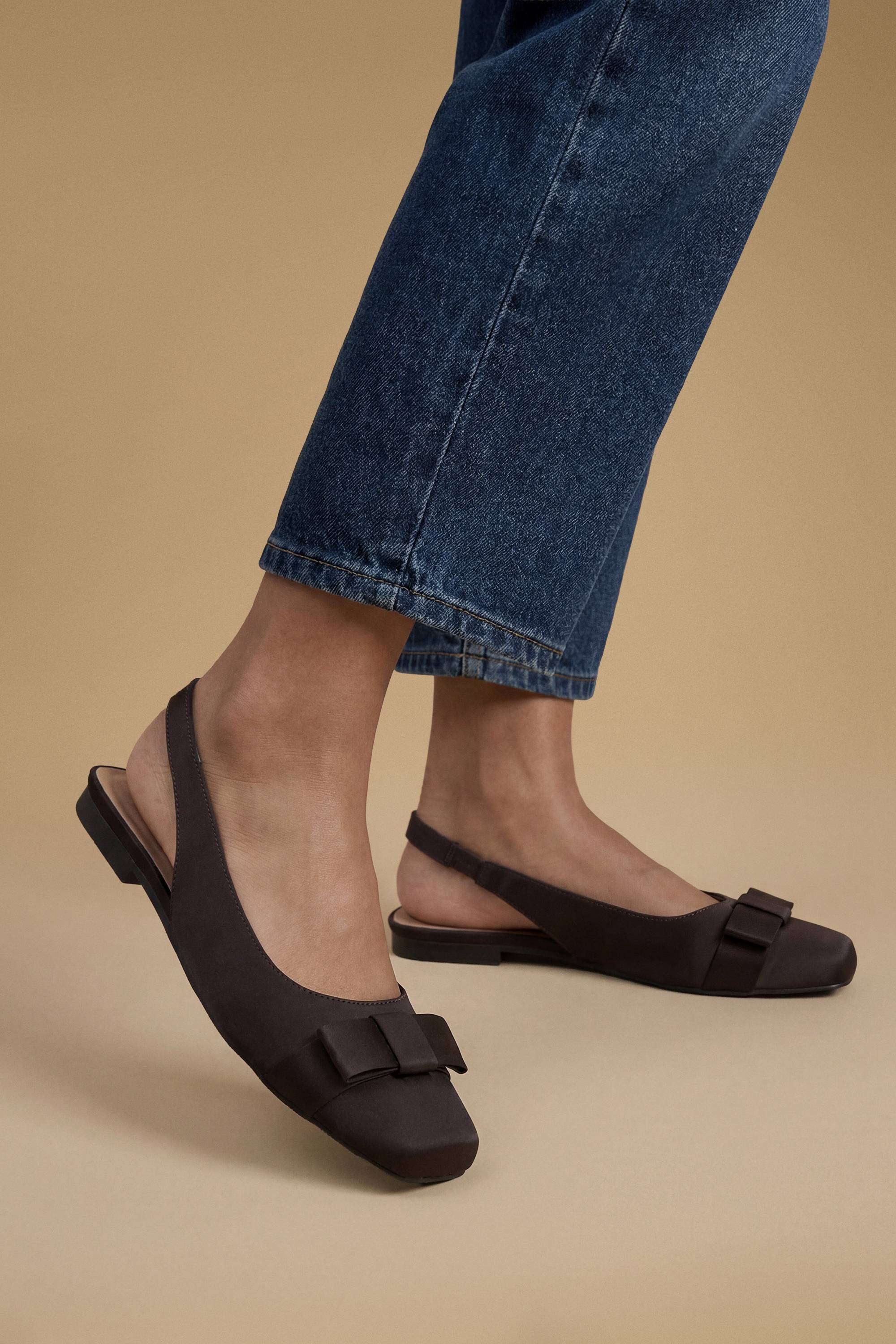Oasis Ballerines Olivia À Bride Arrière En Satin Avec Nœud