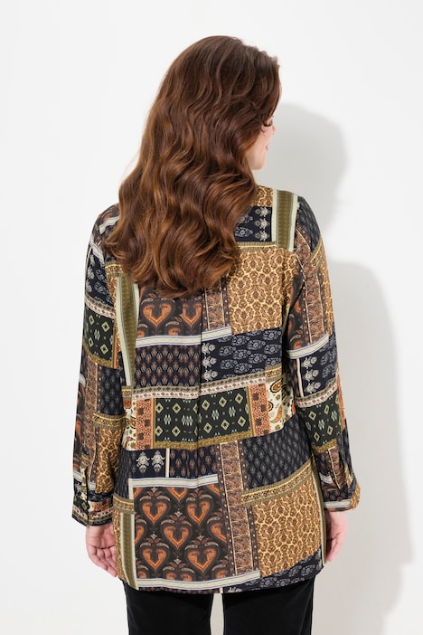 Hemdbluse, Mustermix, Hemdkragen, Langarm