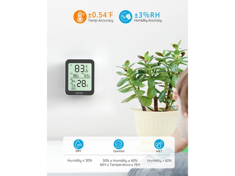 Govee Wetterstation Govee Bluetooth Thermometer – Hygromete Smarte Bluetooth Wetterstation