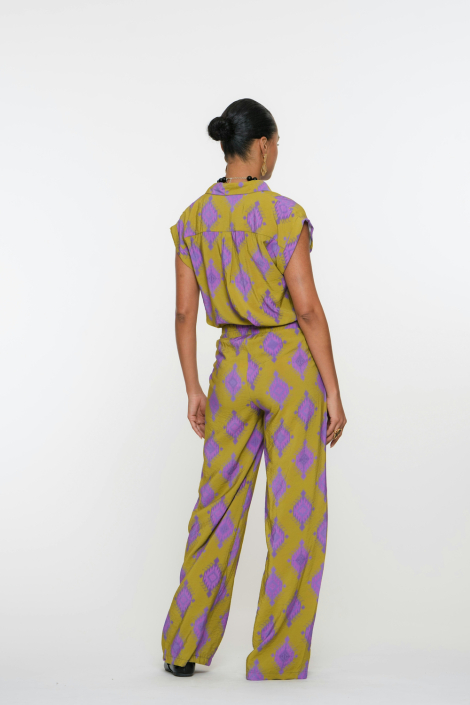 Geisha groene dames broek