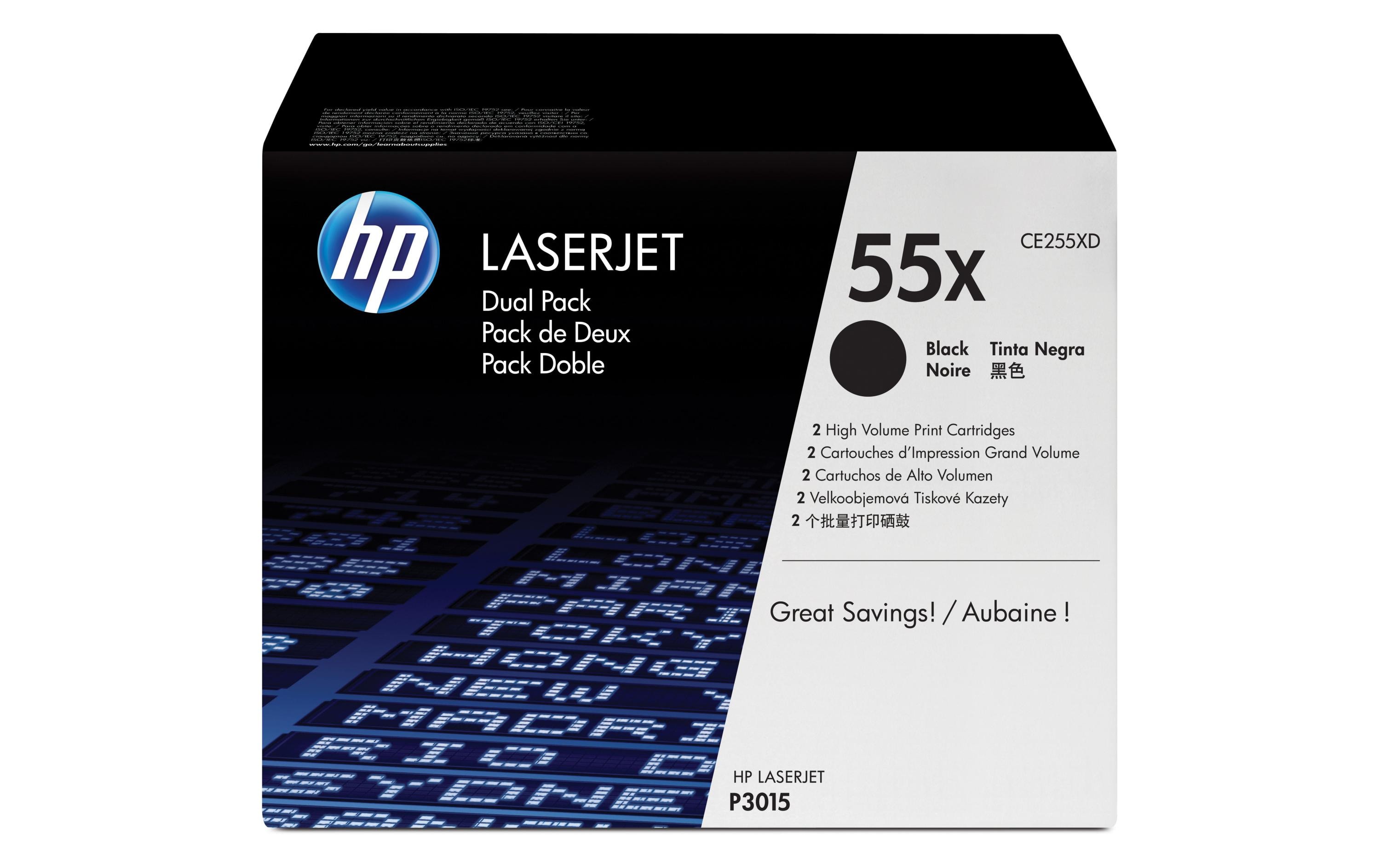 Toner Nr. 55X (CE255XD) Black (2er-Pack)<br>Tonerkartusche (Duo-Pack)