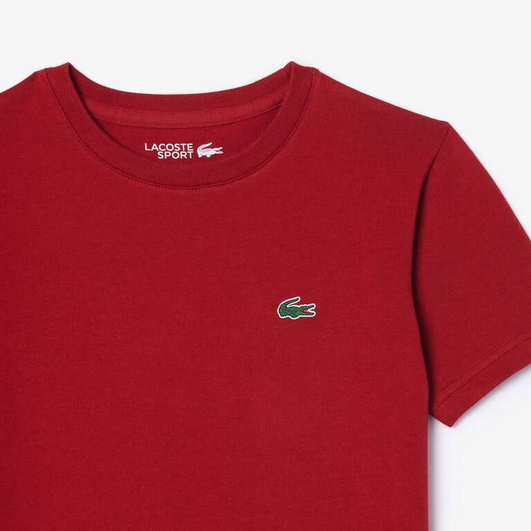 T-shirt Garçon Lacoste SPORT en coton mélangé respirant uni T-Shirts & Chemises - Rouge - Lacoste - Garçon