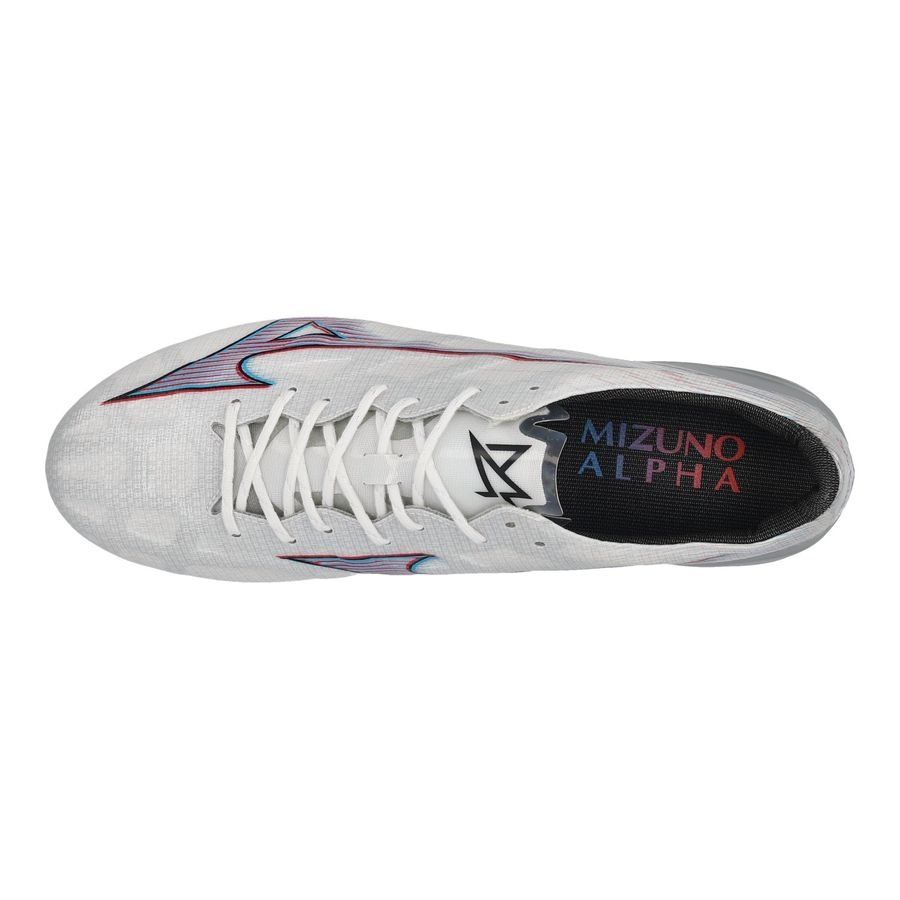 Mizuno Alpha Elite FG/AG Shining - Blanc/Rouge