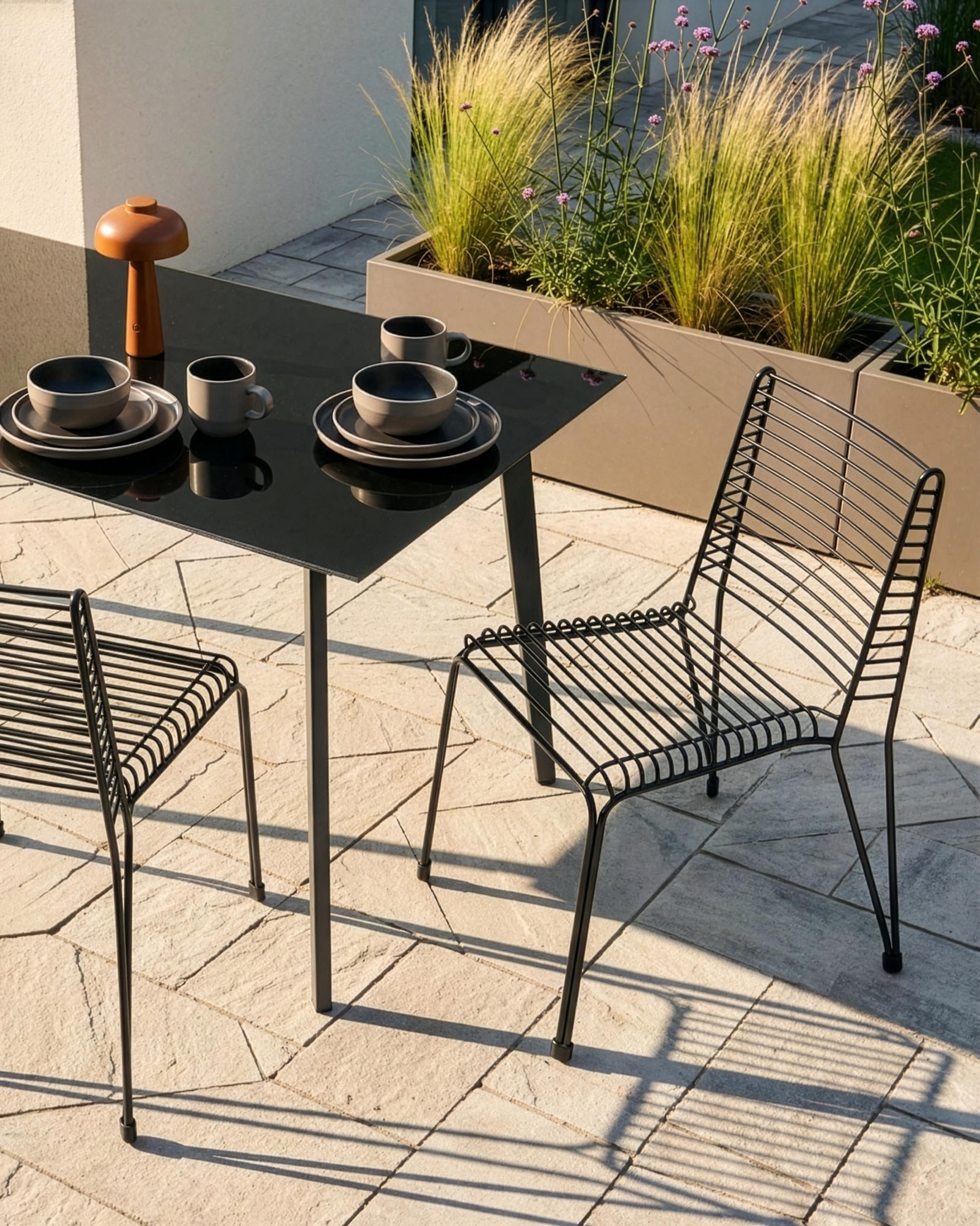 Set van 2 tuinstoelen CHIEVE Metaal Zwart