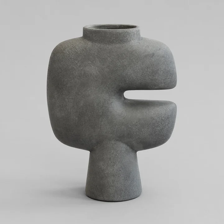 101 Copenhagen - Tribal Vase Medio, dunkelgrau