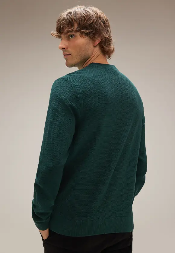 Feiner Strukturpullover - moss green
