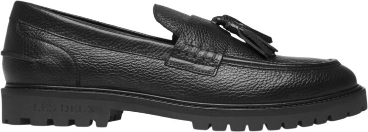 Les Deux Thatcher Grain Tassel Loafer Black