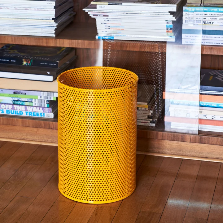 HAY - Perforated Bin L, Ø 30,5 x H 44 cm, hellgrau