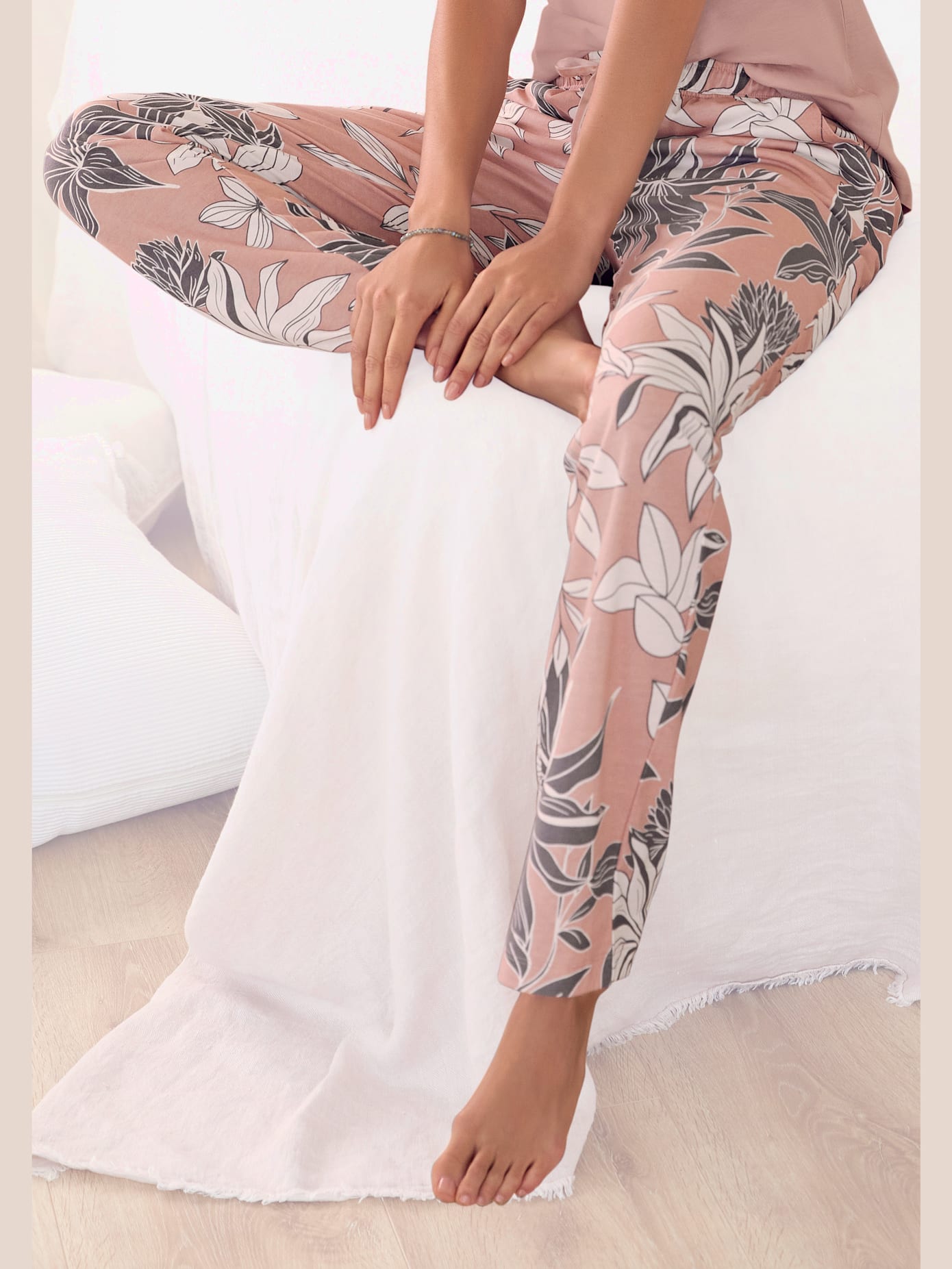 Pantalon de nuit pantalon longueur cheville à imprimé floral