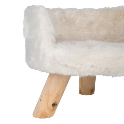Cama de pelúcia nórdica para gatos District70 na cor merengue