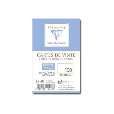 Clairefontaine - 100 Cartes de visite 82 x 128 mm - 220 g/m²