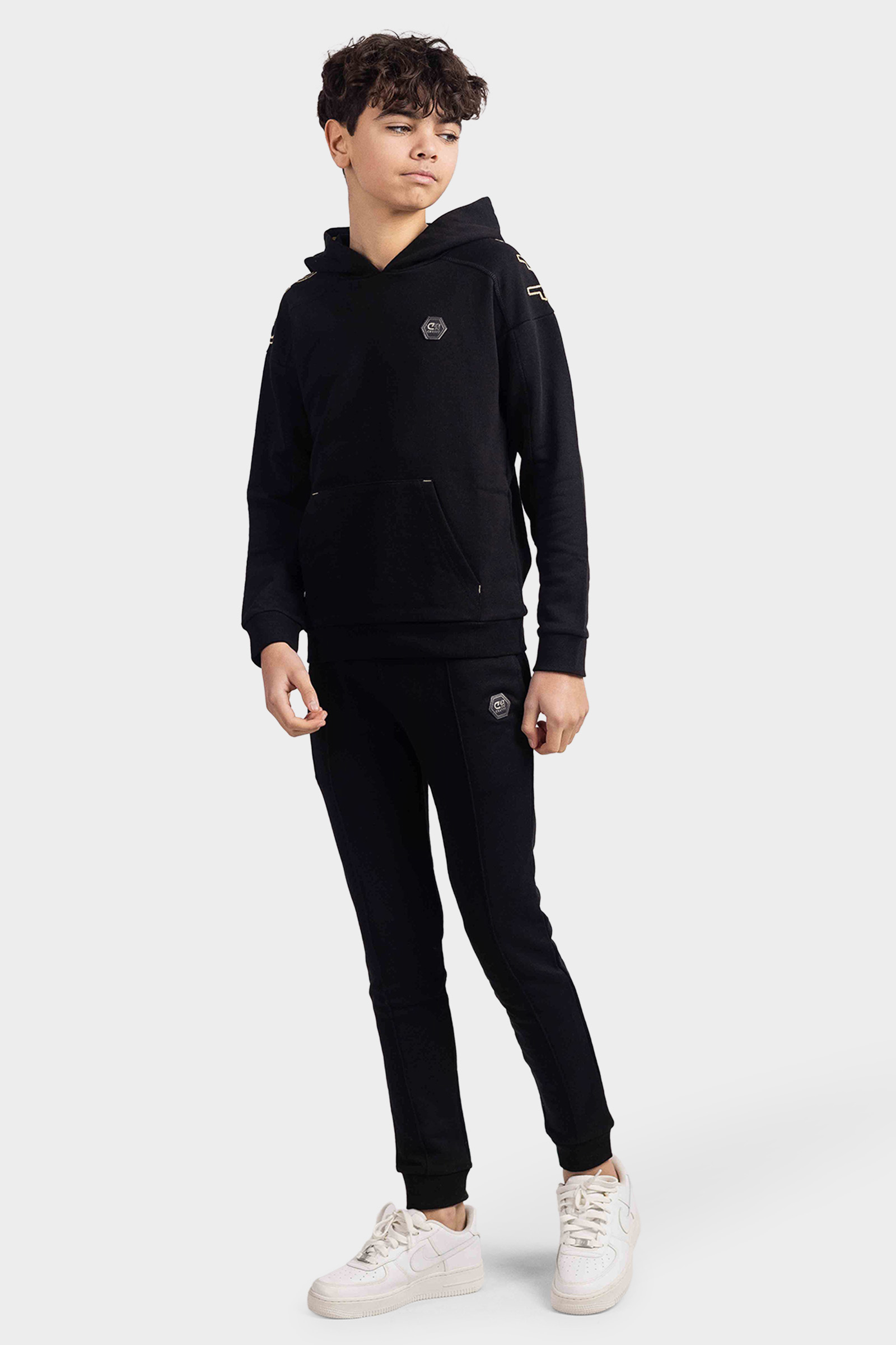 Cruyff Mover Hoodie Kids Zwart/Goud