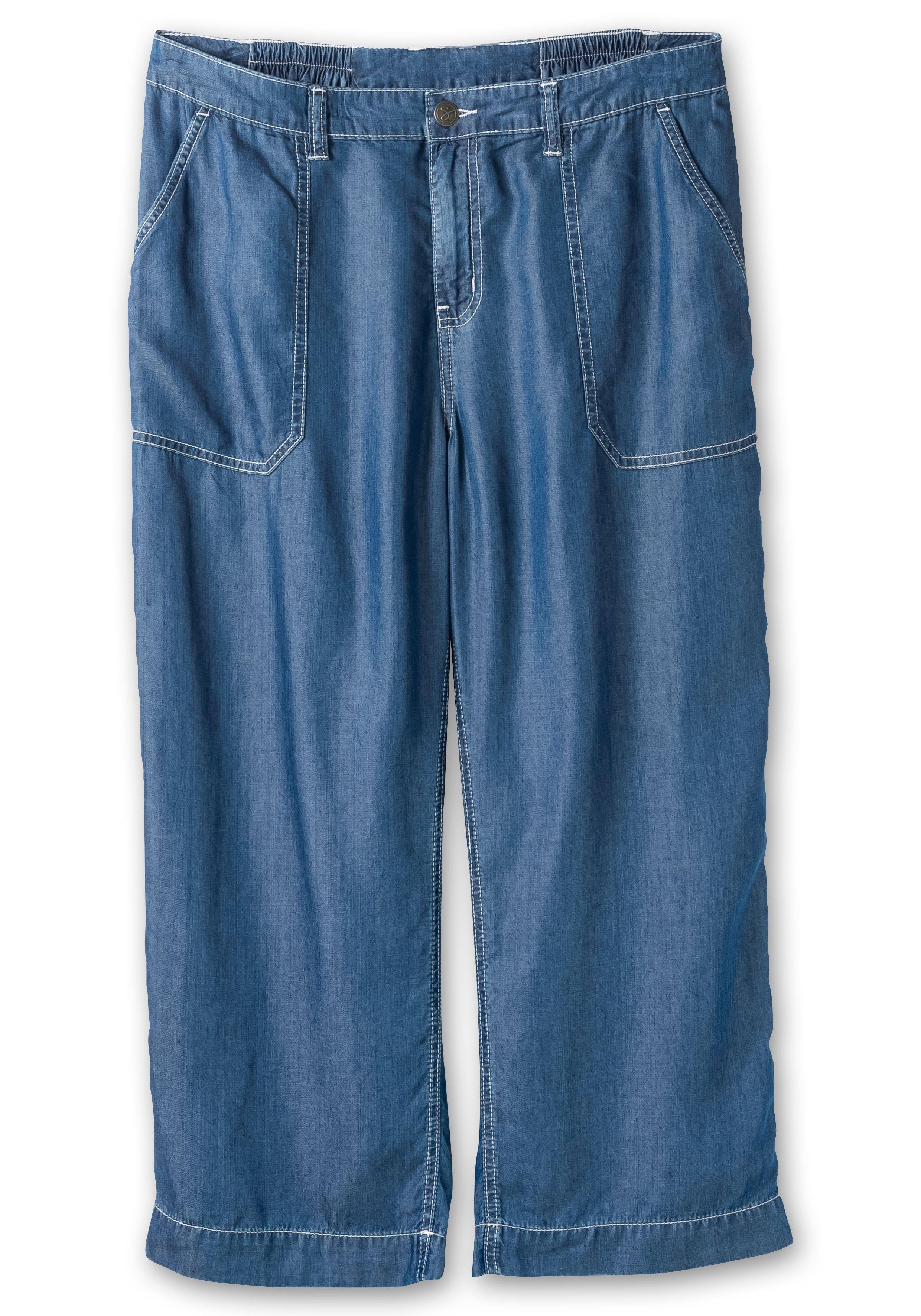 Weite Jeans aus  TENCEL™ Lyocell, mit Kontrastnähten