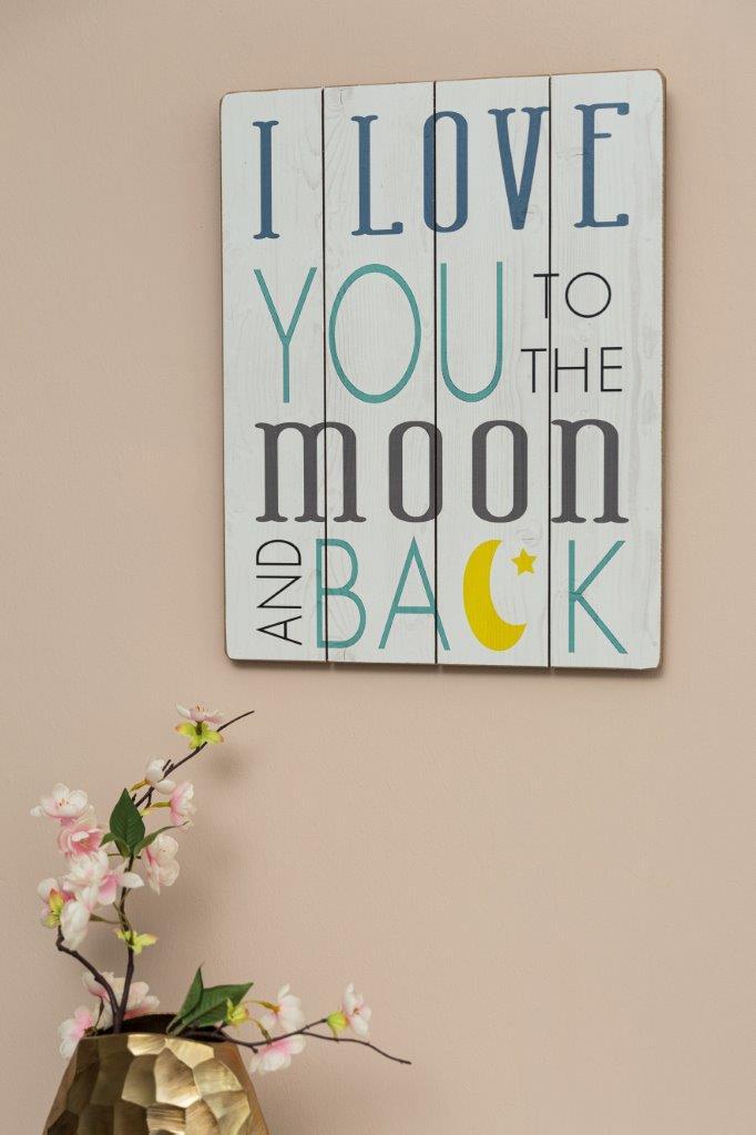 Holzschild - Love you to the moon and back - 35x45 cm