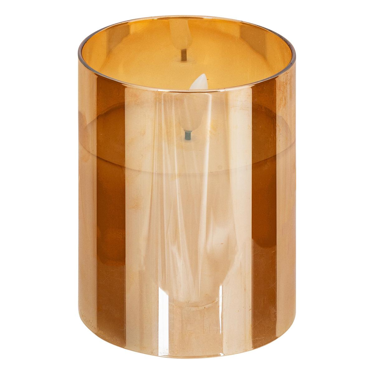 COFFRET 3 BOUGIE LED VERRE SENA AMBRE