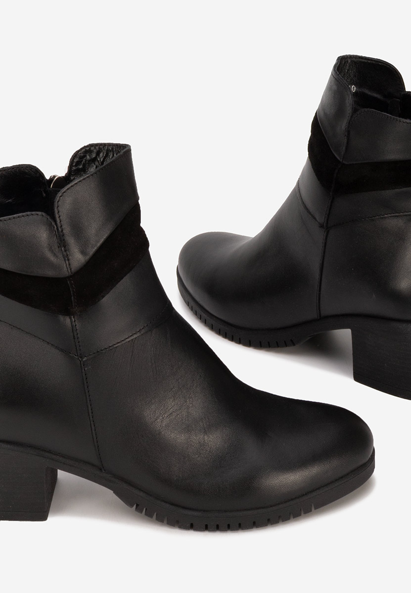 Bottines à gros talon noires Marlana