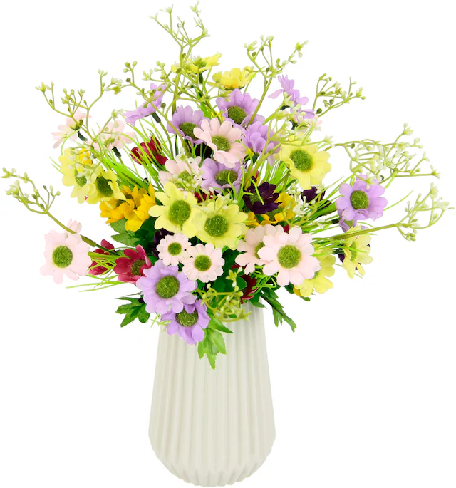 I.GE.A. Kunstblume »Margeriten-Mix« Vase aus Keramik