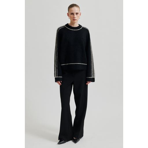 Second Female Rosemarie Striktrøje, Black, XL