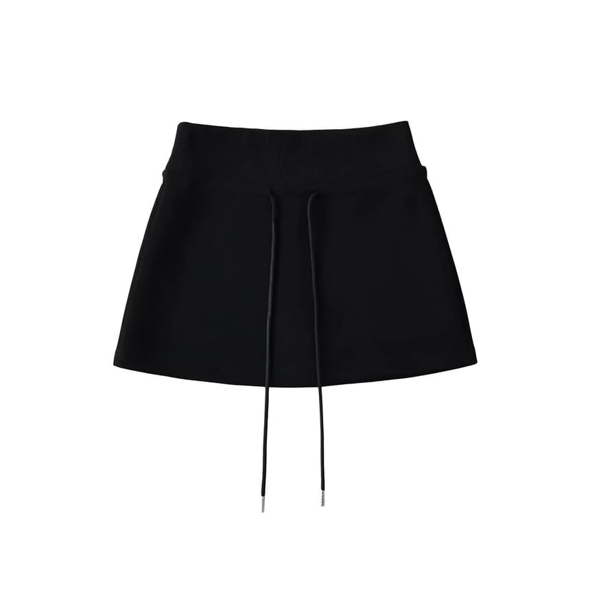 Asiris - Hoge taille effen mini A-lijn rok