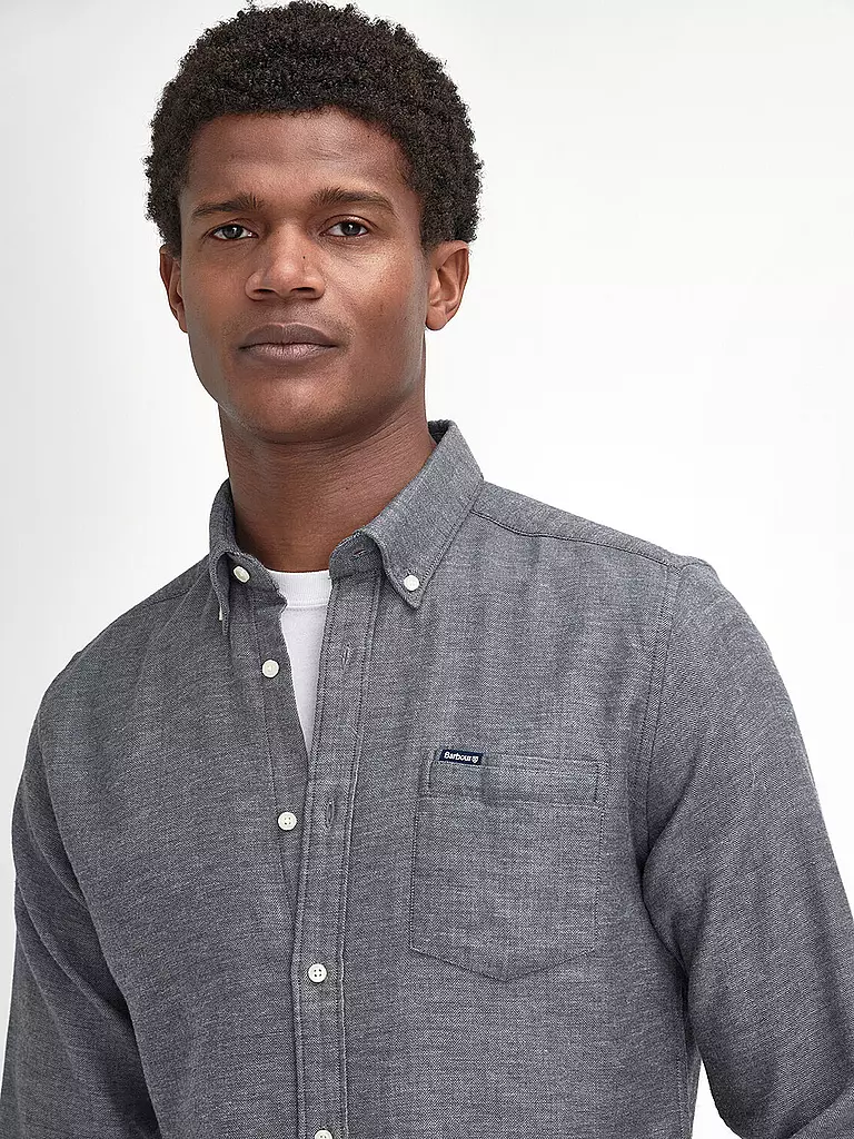 BARBOUR Hemd BUCKLEY Tailored Fit grau