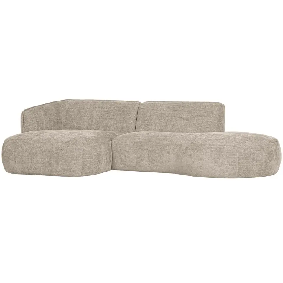 WOOOD Polly Chaise Longue - Polyester - Zand - 71x258x150/105