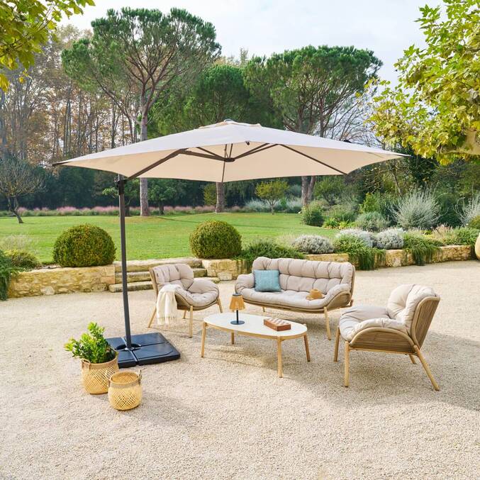Parasol déporté rond NAULIA Blé