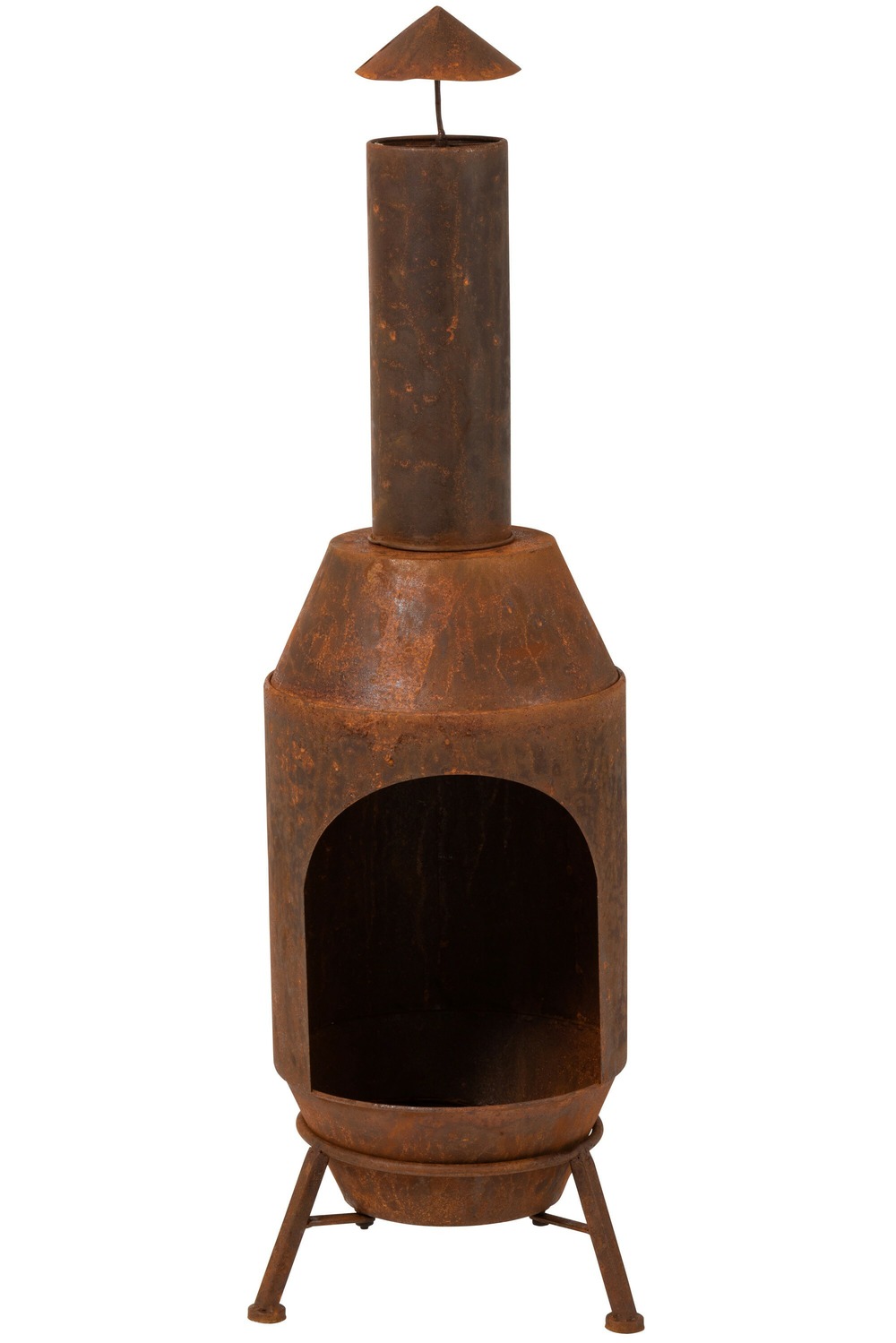 Four a bois metal avec imitation rouille