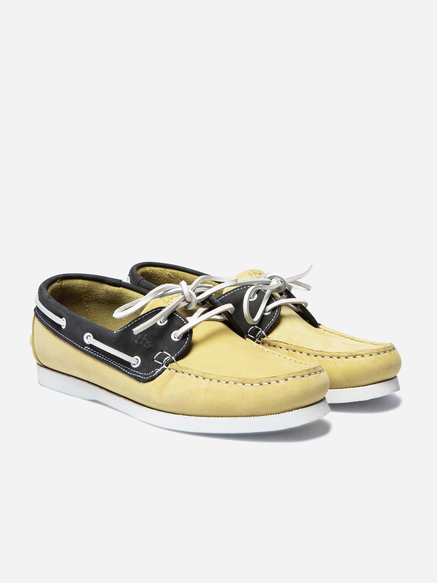 Chaussures Bateau Homme Semelle Grip Cuir Jaune