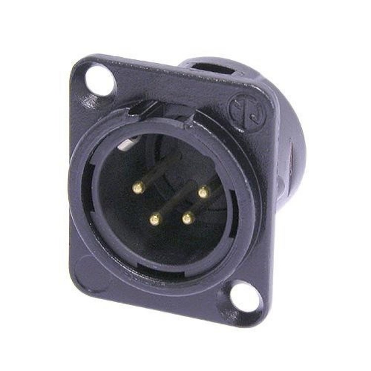Neutrik NC4MD-L-B-1 XLR chassisdeel 4p male