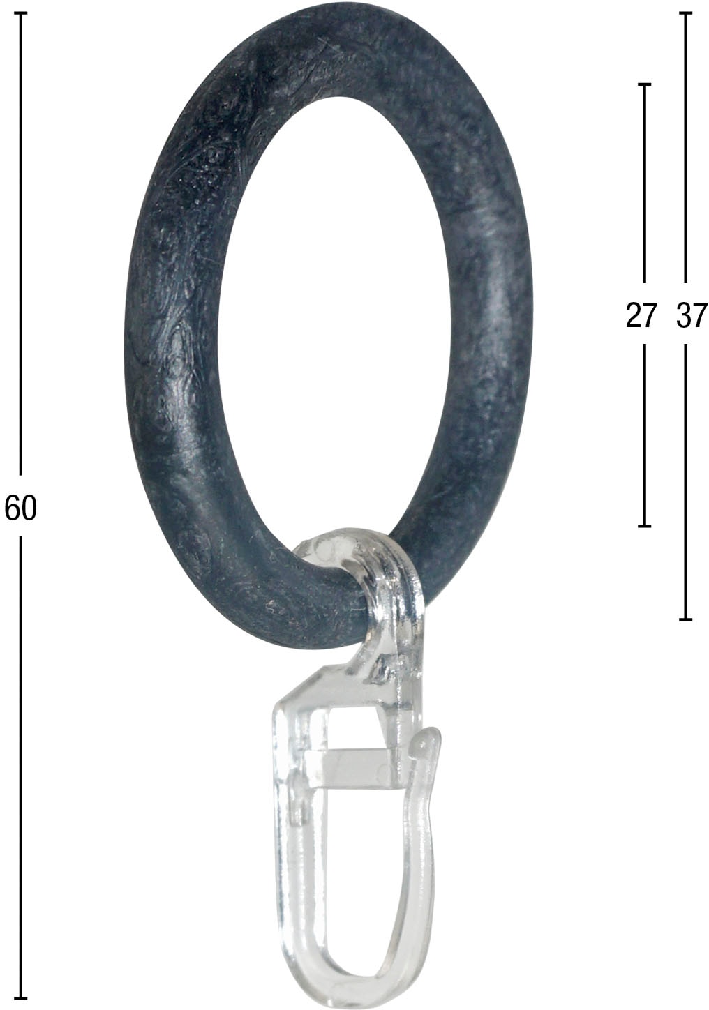 GARESA Gardinenring »Ring mit Haken« für Durchmesser bis 16 mm, einfache Montage