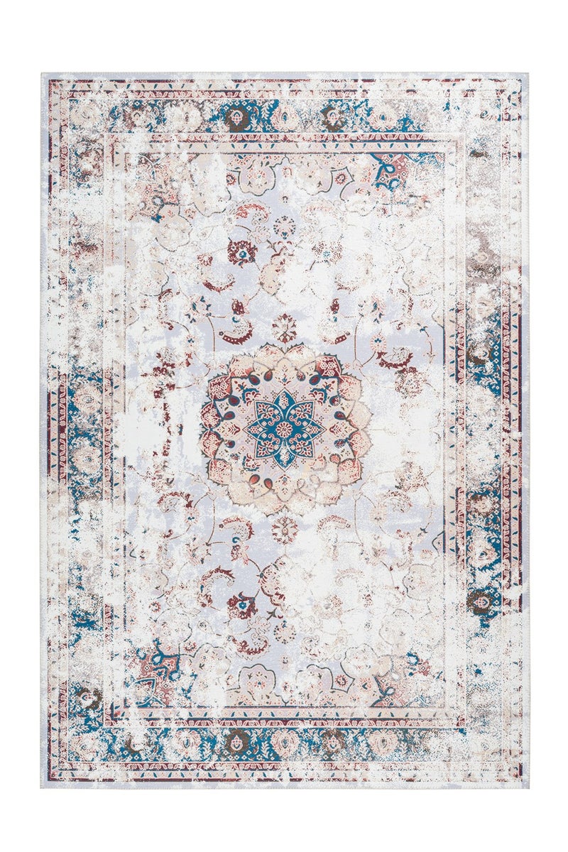Platgeweven vloerkleed Nebuluxe Multi / Bruin Vintage design, used look, oosters 80 x 150 cm