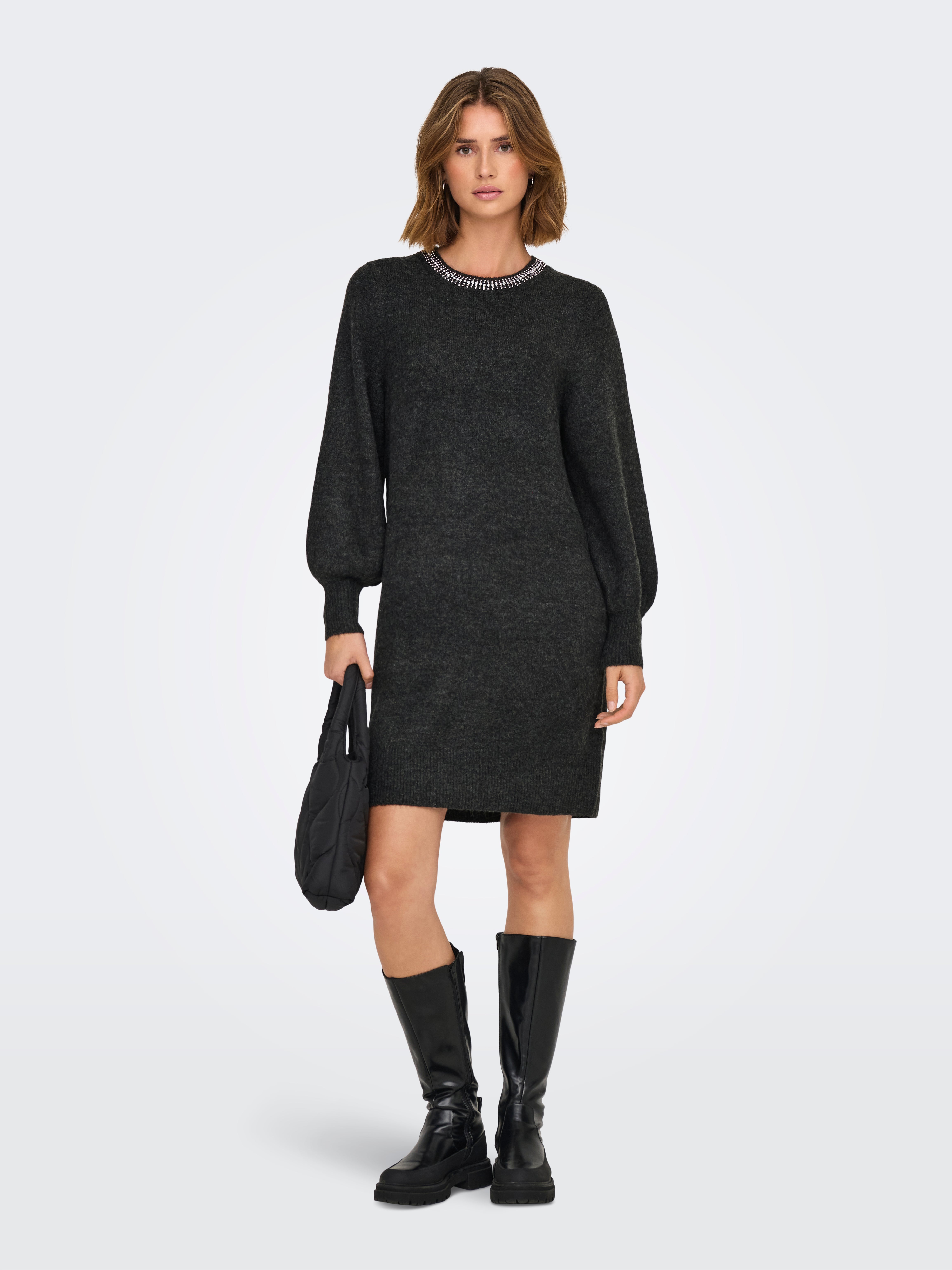 ONLELSA Midikleid Dark Grey Melange