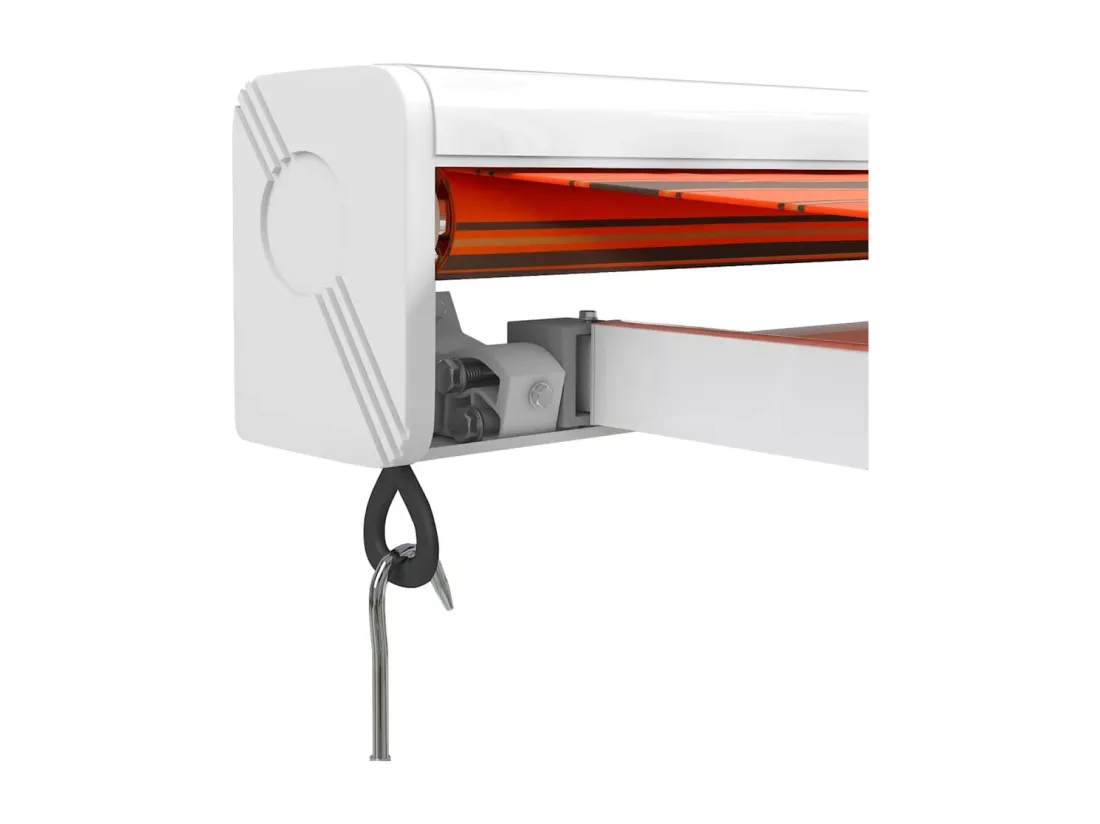 Auvent rétractable orange et marron 3x2,5 m tissu et aluminium