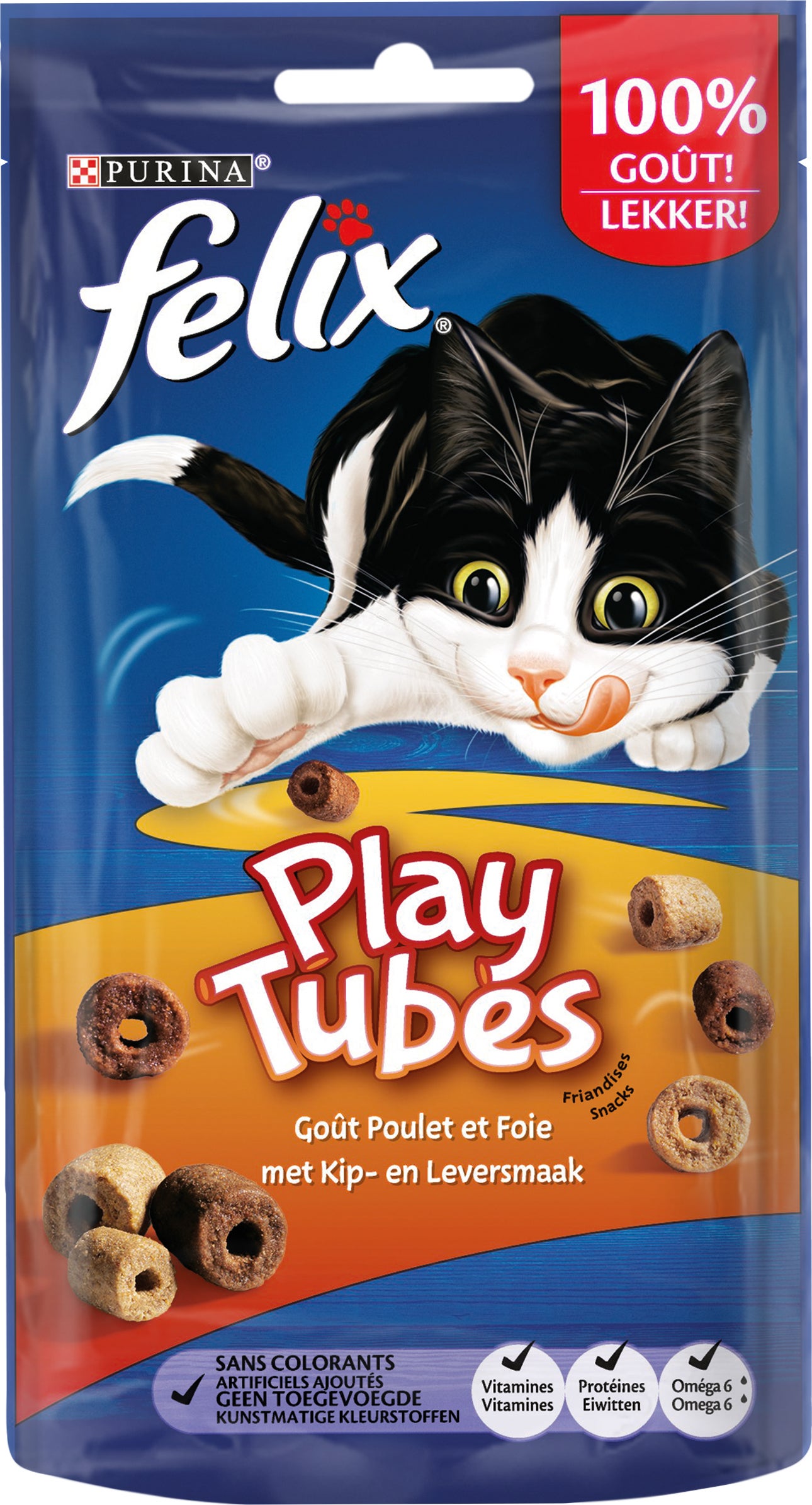 Felix Play Tubes kattensnack kip lever 50 g