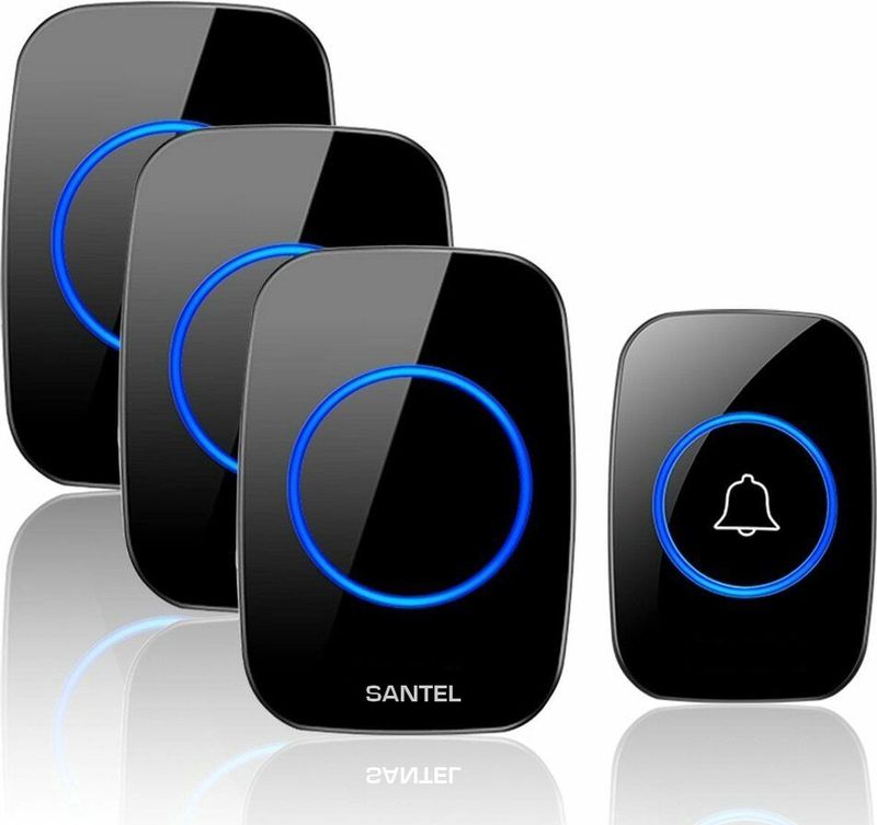 Santel - A10 - Draadloze Deurbel - Zwart - IP44 Waterdicht