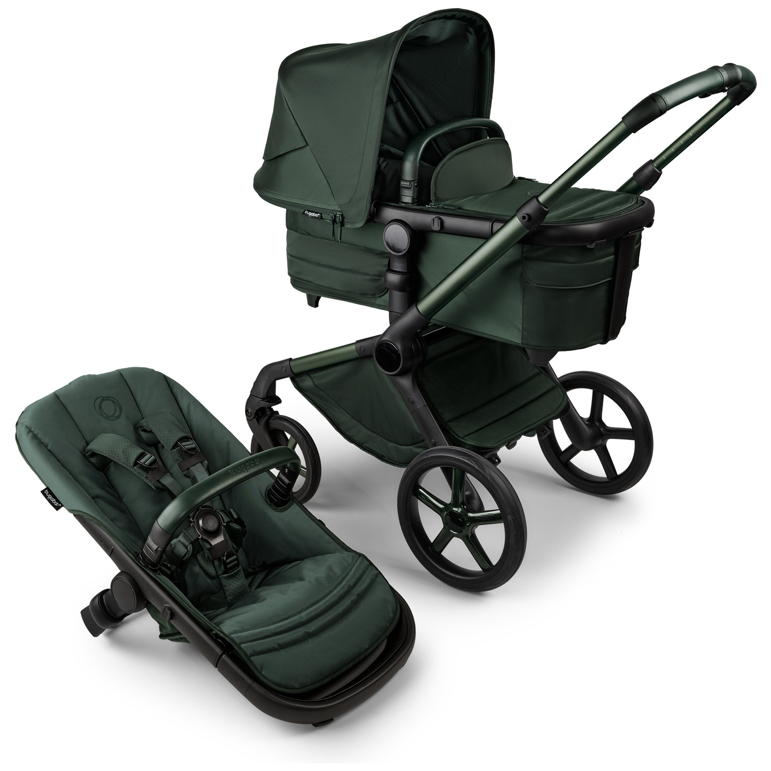 Bugaboo Fox5 complete Noir Limited Edition Midnight Green - kinderwagens - Préna