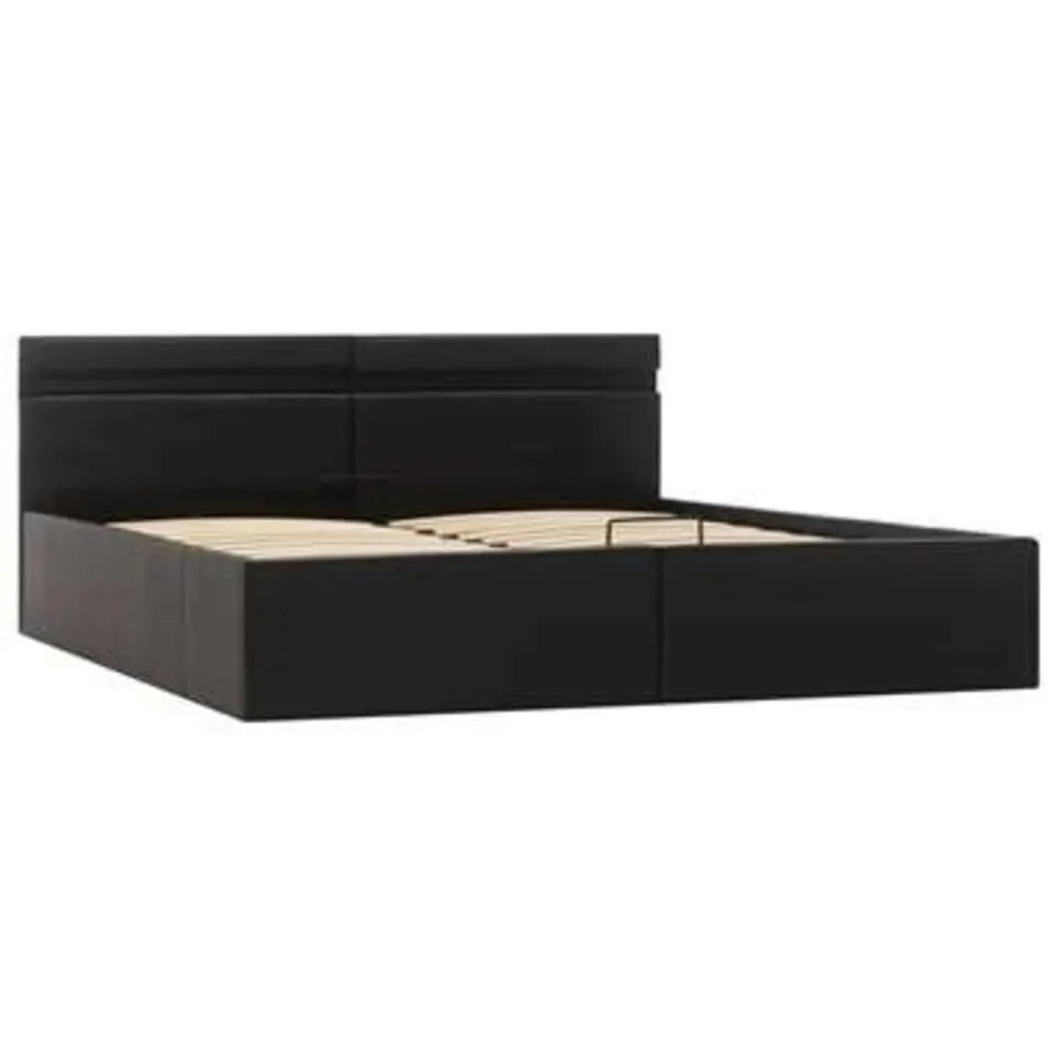 vidaXL - Bed met opbergruimte en LED - Zwart - Kunstleer - 160x200 cm