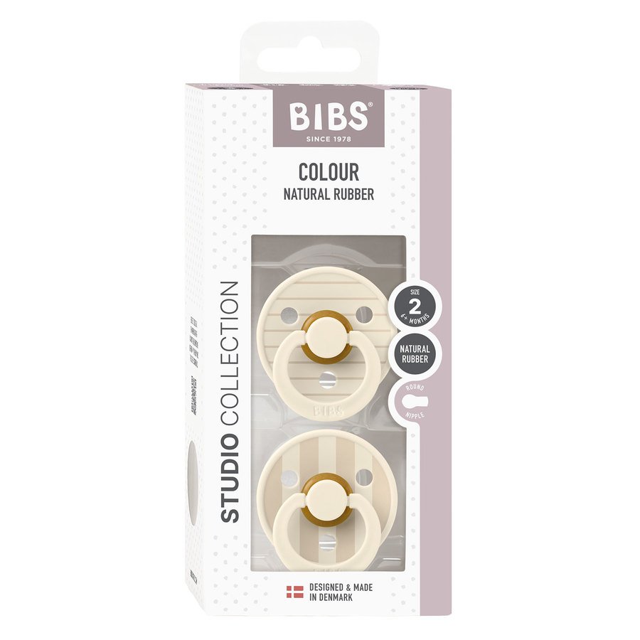 BIBS Pacifier Colour Latex Studio Collection Pin Ivory Vanilla Mix Size 2