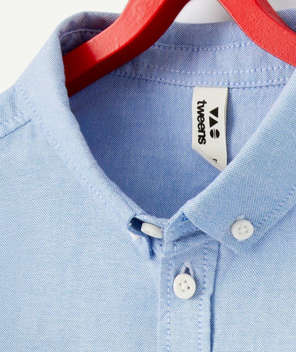 CHEMISE MANCHES LONGUES GARÇON BLEUE AVEC OUVERTURE BOUTONNÉE