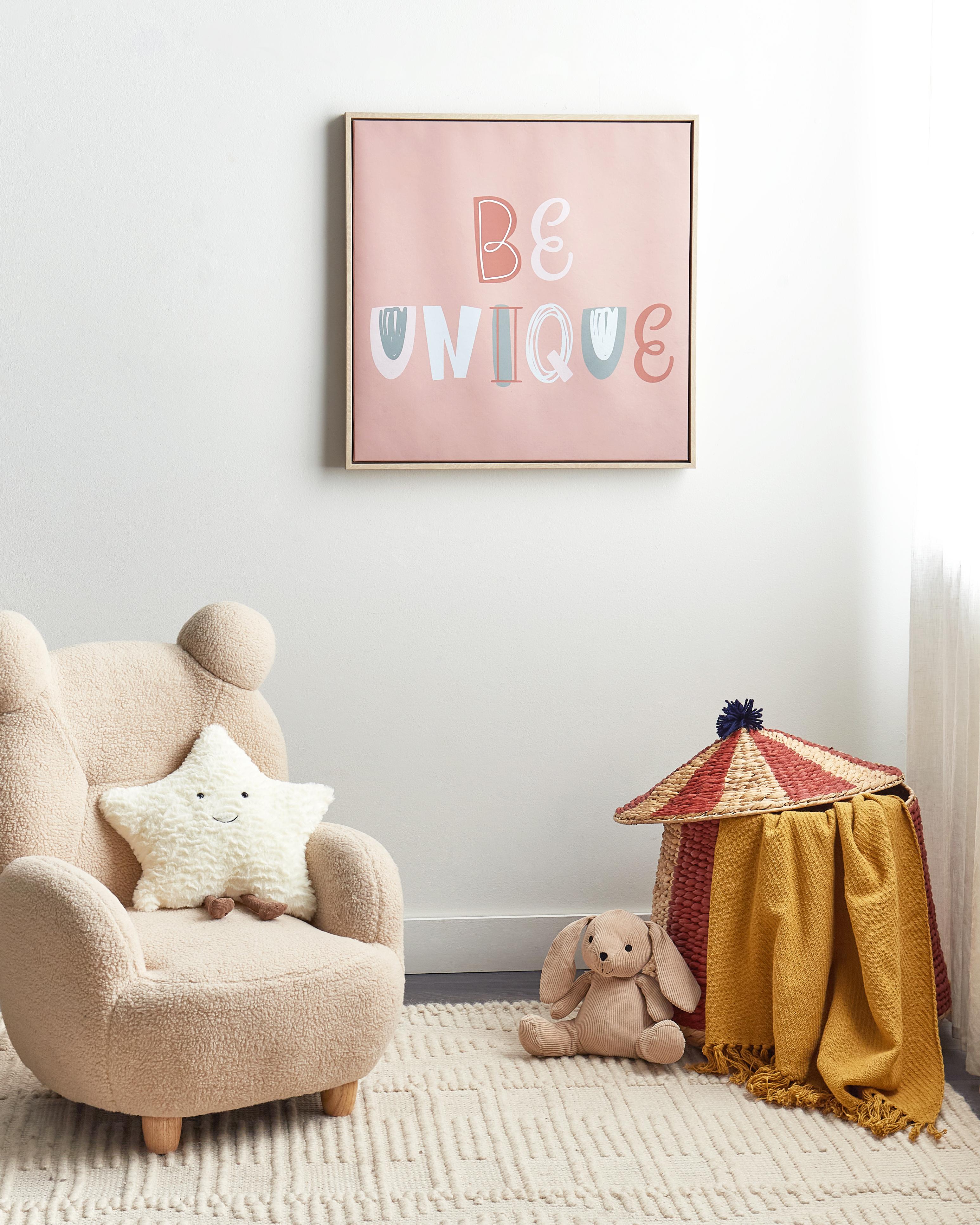 Canvas TAURISANO Kids motief 63 x 63 cm Roze
