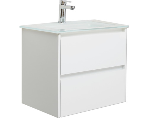 Pelipal xpressline 3261 witte wastafelmeubel met glazen front BxHxD 60 x 52,9 x 42 cm zonder wastafel
