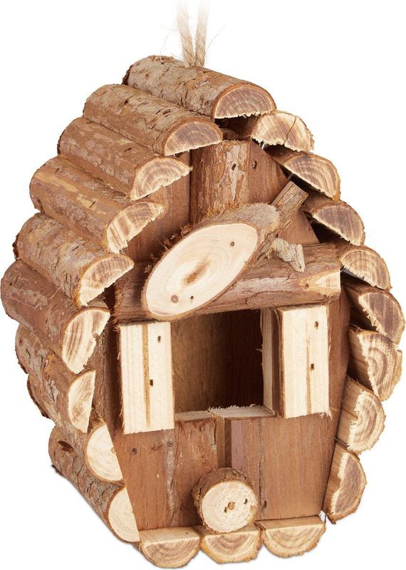 Relaxdays decoratie vogelhuisje - hout - vogelhuis- nestkastje - houten huisje - voor tuin