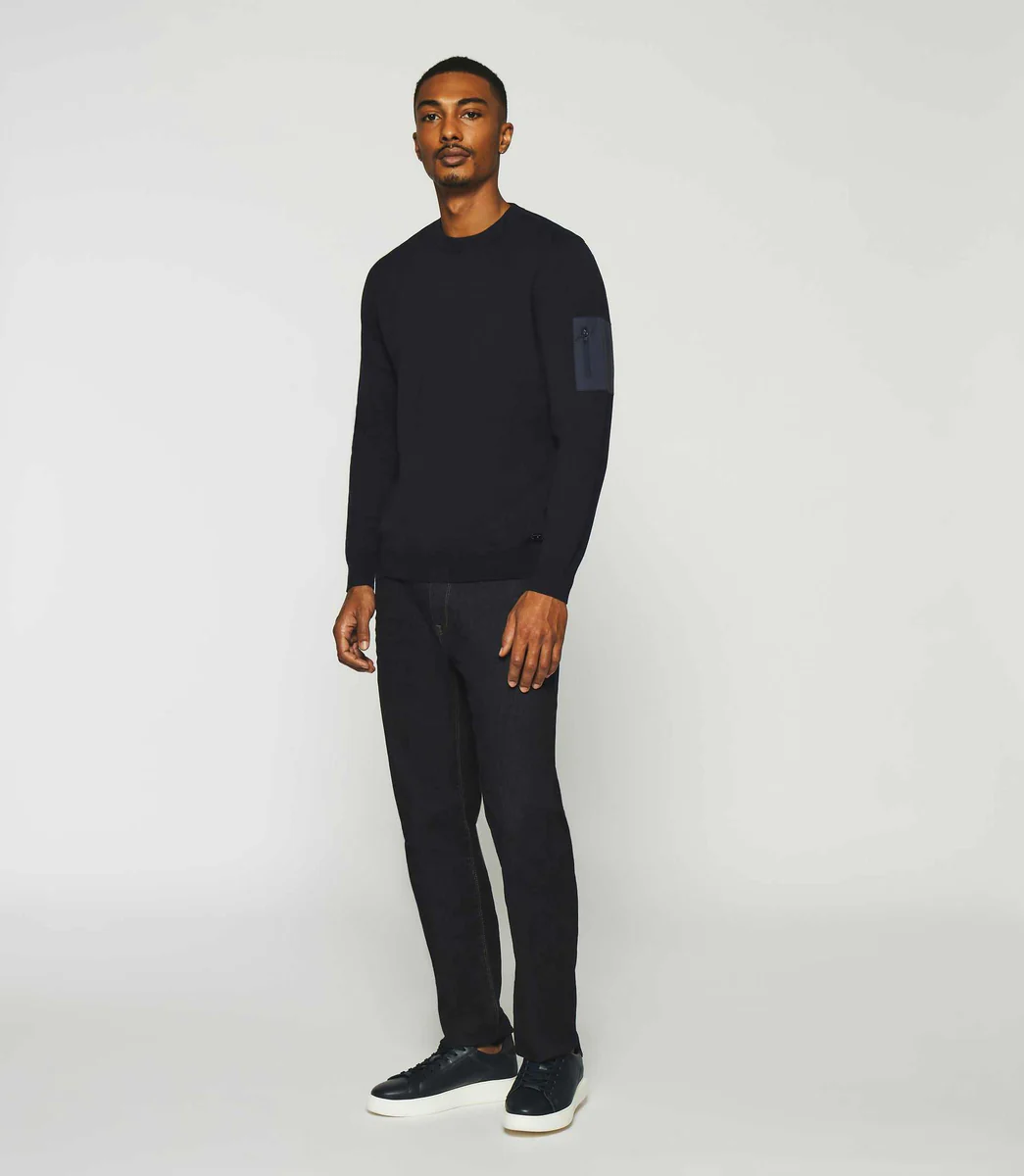 Pull col rond marine DAVID
