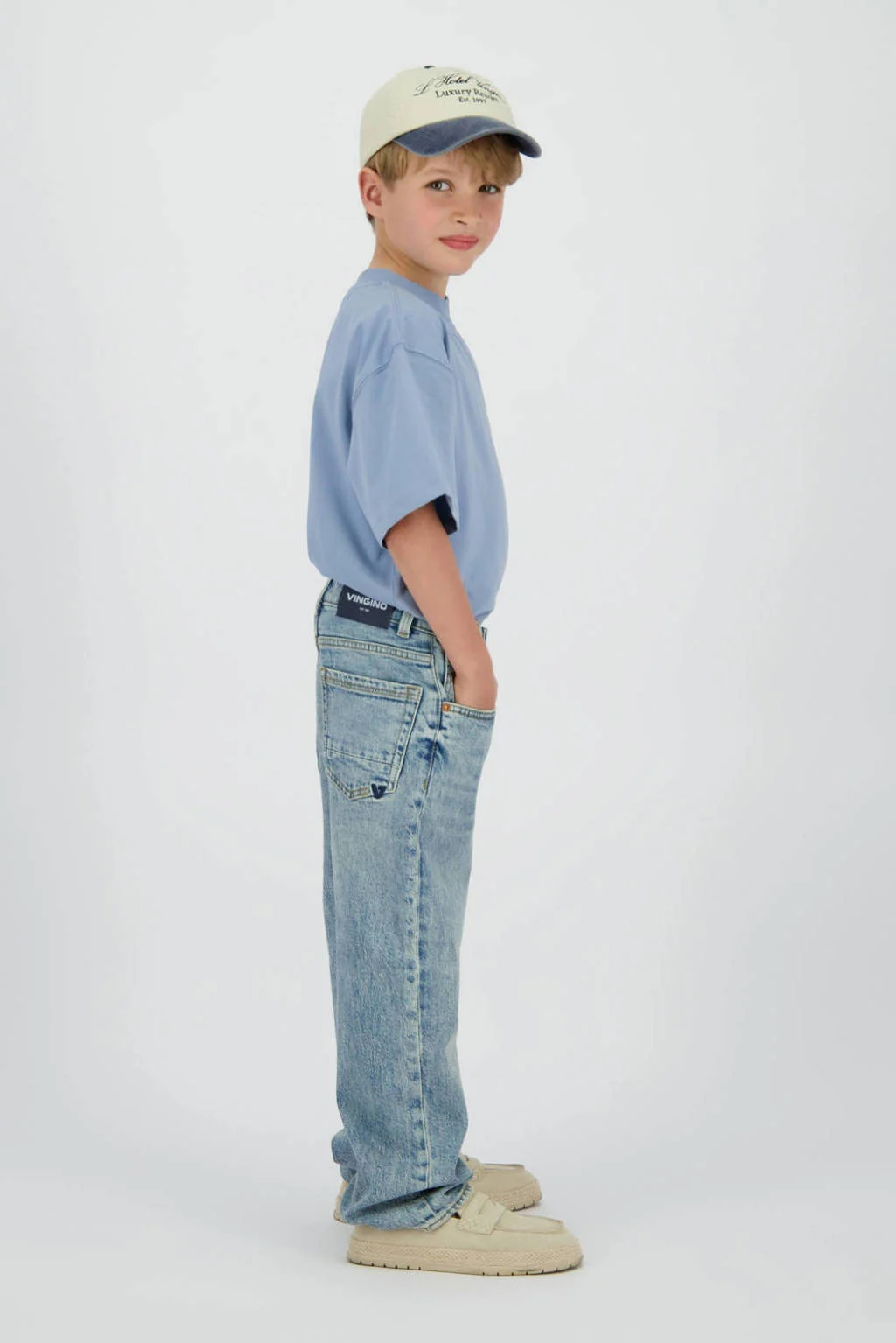 Vingino relaxed  waist regular fit jeans light blue denim